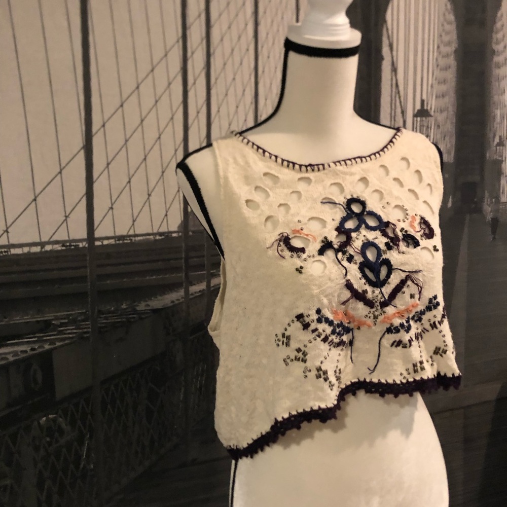 NEW Free People XS Cut Out Crop Top